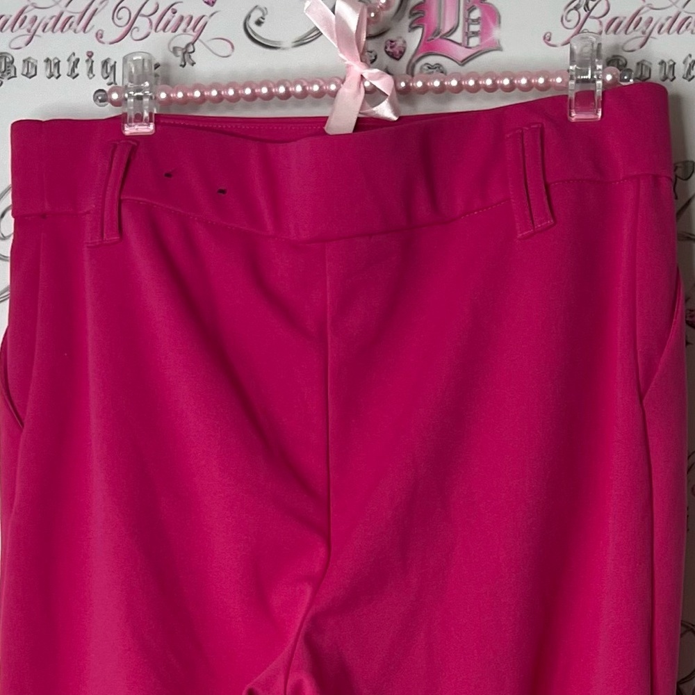 Jules and Leopold pants dressy Vibrant Pink Pants cinch bottom detail - Picture 7 of 7